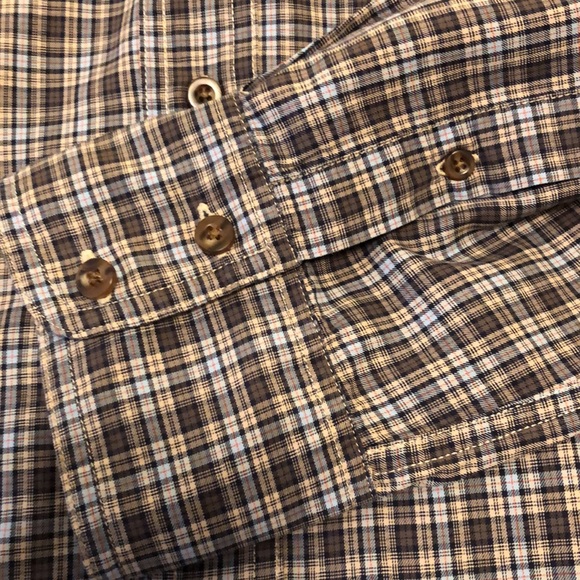 EDDIE BAUER XL TALL 100% COTTON BUTTON DOWN LONG SLEEVE PLAID SHIRT GREY - #393 - Picture 6 of 8